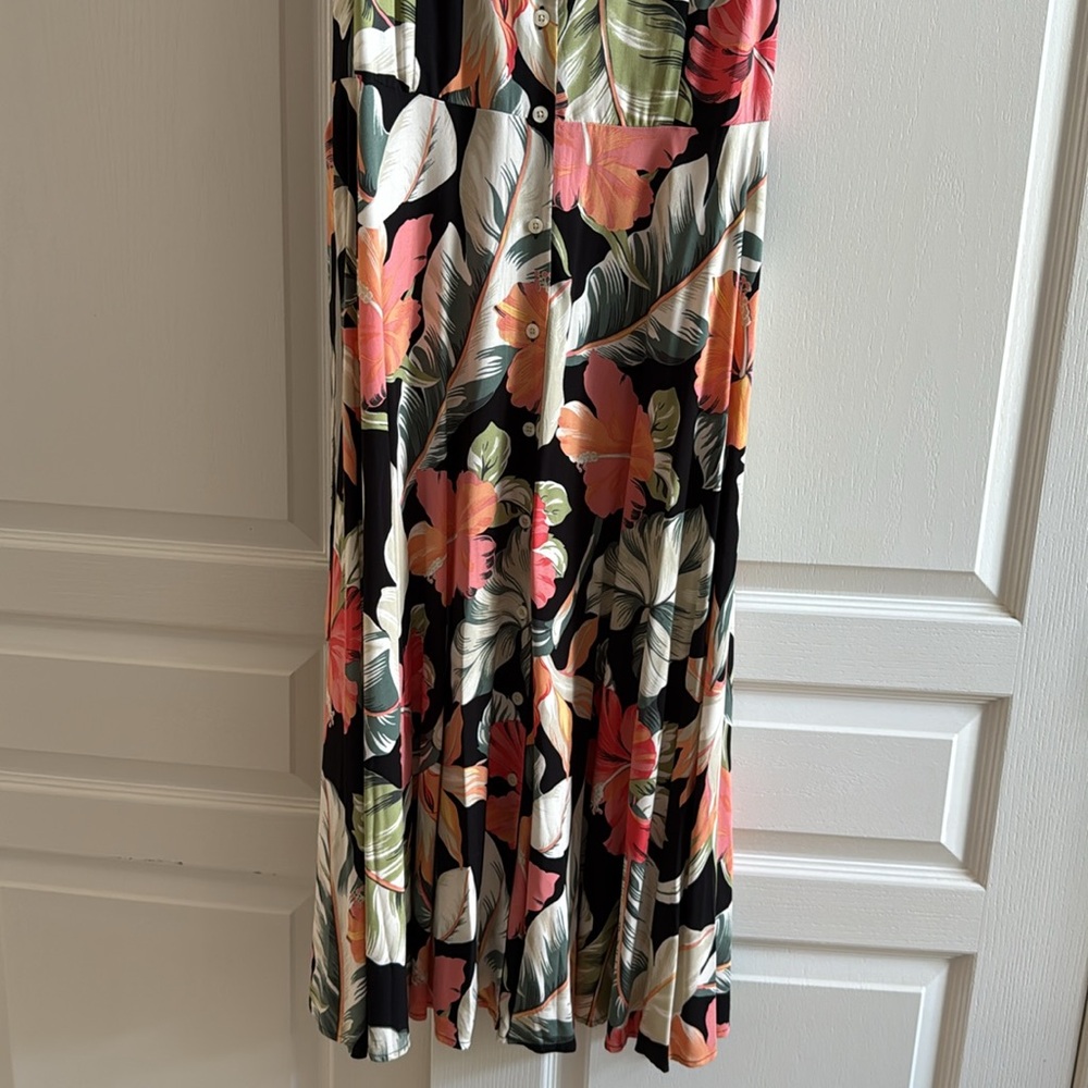 Tropical Sleeveless Maxi Dress, Chaps Brand, ladies Size L, NWOT - Picture 3 of 8